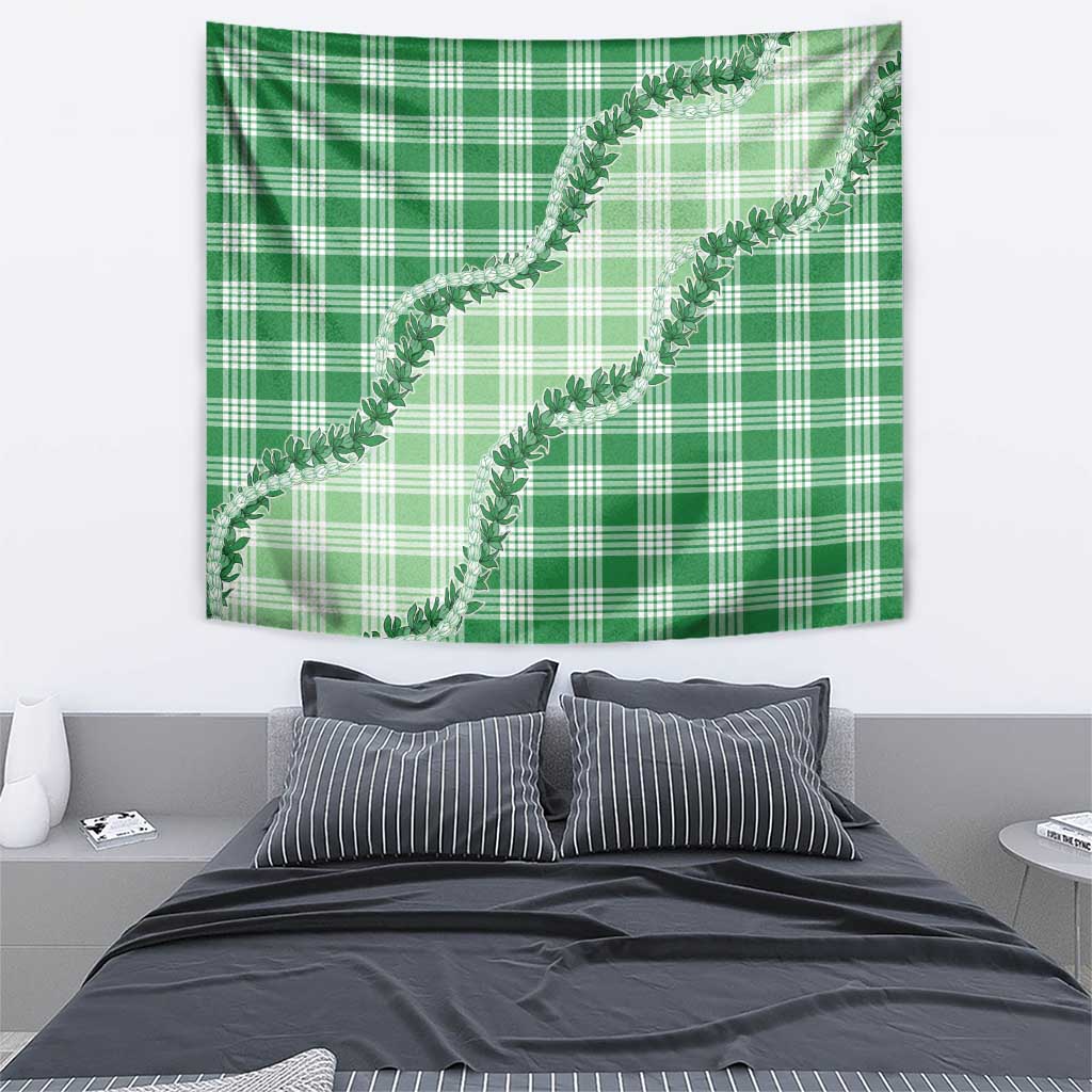 Green Hawaii Palaka Tapestry Hawaiian Pikake Lei LT05 - Polynesian Pride