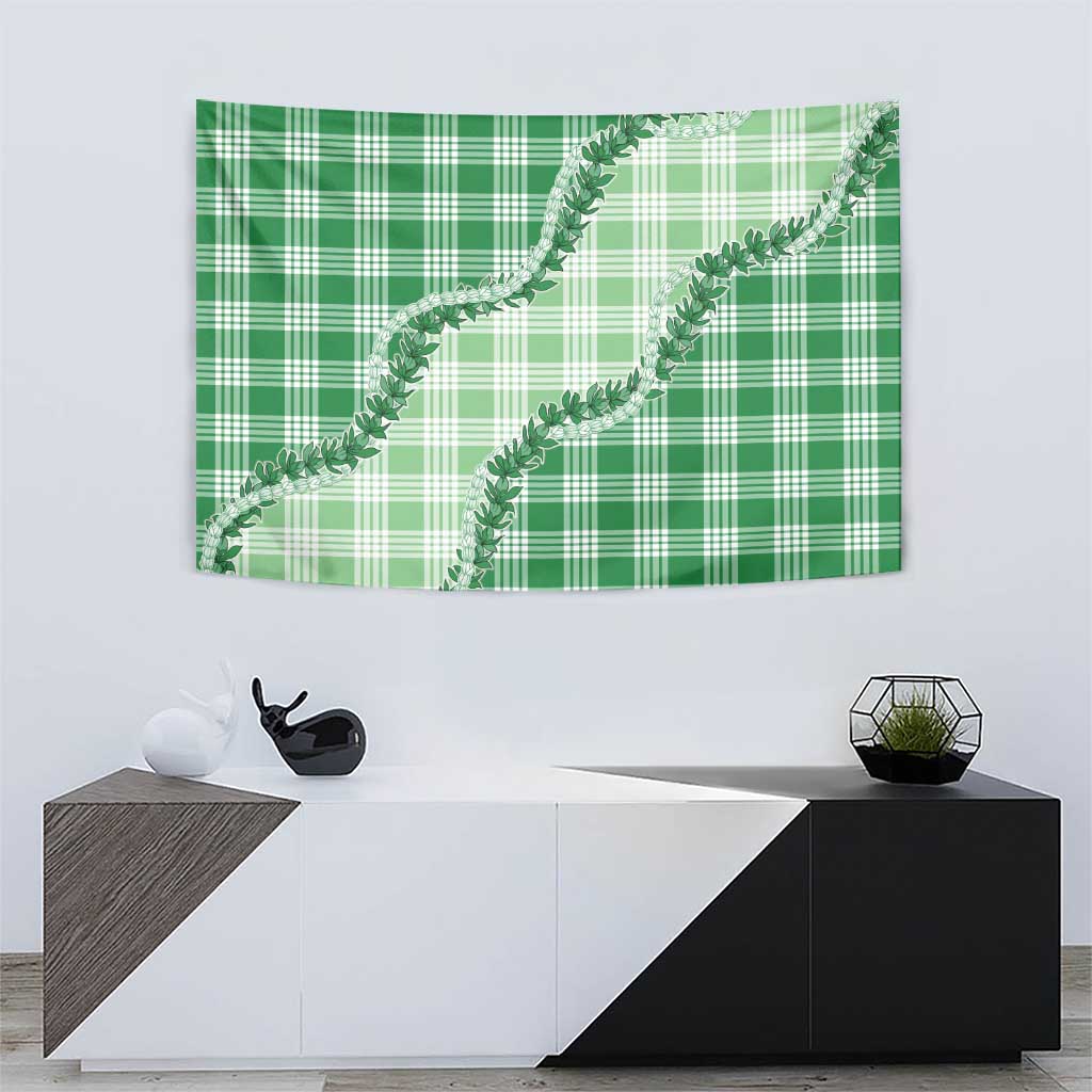 Green Hawaii Palaka Tapestry Hawaiian Pikake Lei LT05 - Polynesian Pride