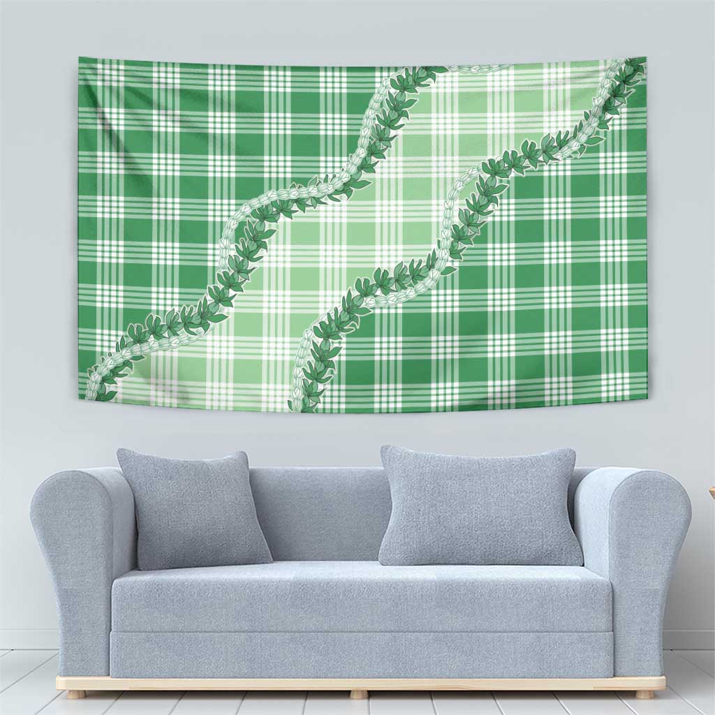 Green Hawaii Palaka Tapestry Hawaiian Pikake Lei LT05 - Polynesian Pride