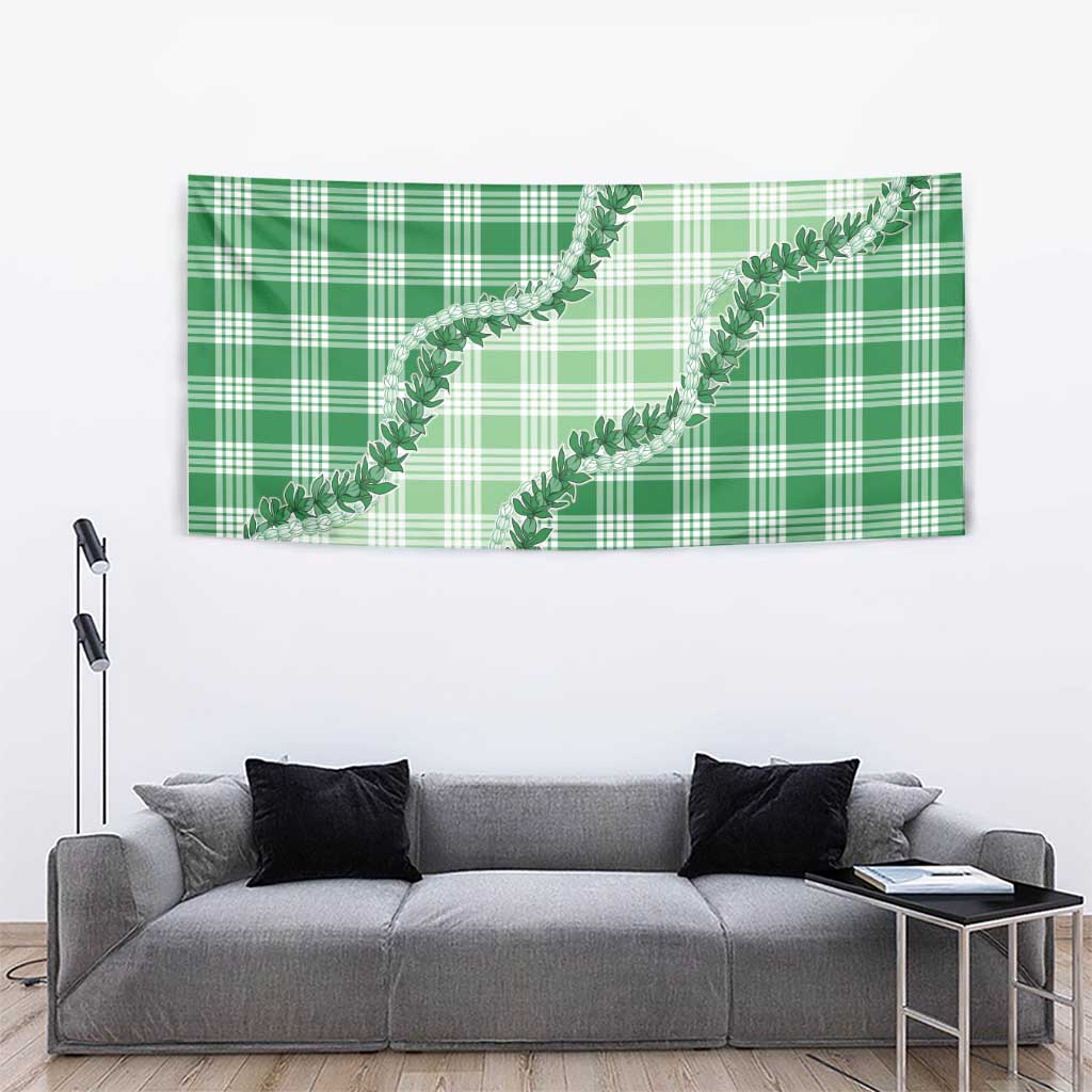 Green Hawaii Palaka Tapestry Hawaiian Pikake Lei LT05 - Polynesian Pride