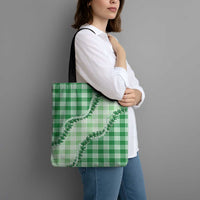 Green Hawaii Palaka Tote Bag Hawaiian Pikake Lei LT05 - Polynesian Pride