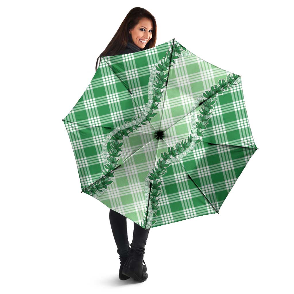 Green Hawaii Palaka Umbrella Hawaiian Pikake Lei LT05 - Polynesian Pride