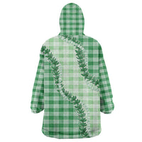 Green Hawaii Palaka Wearable Blanket Hoodie Hawaiian Pikake Lei LT05 - Polynesian Pride