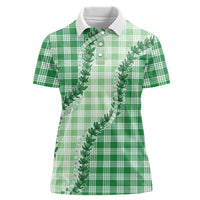 Green Hawaii Palaka Women Polo Shirt Hawaiian Pikake Lei LT05 Female Green - Polynesian Pride