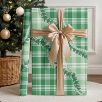 Green Hawaii Palaka Wrapping Paper Hawaiian Pikake Lei
