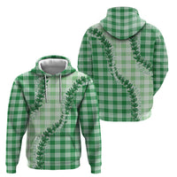 Green Hawaii Palaka Zip Hoodie Hawaiian Pikake Lei LT05 - Polynesian Pride