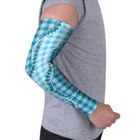 Blue Hawaii Palaka Arm Sleeves Hawaiian Pikake Lei
