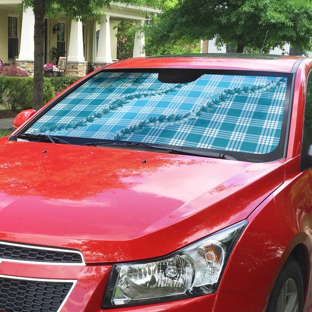 Blue Hawaii Palaka Auto Sun Shade Hawaiian Pikake Lei LT05 - Polynesian Pride