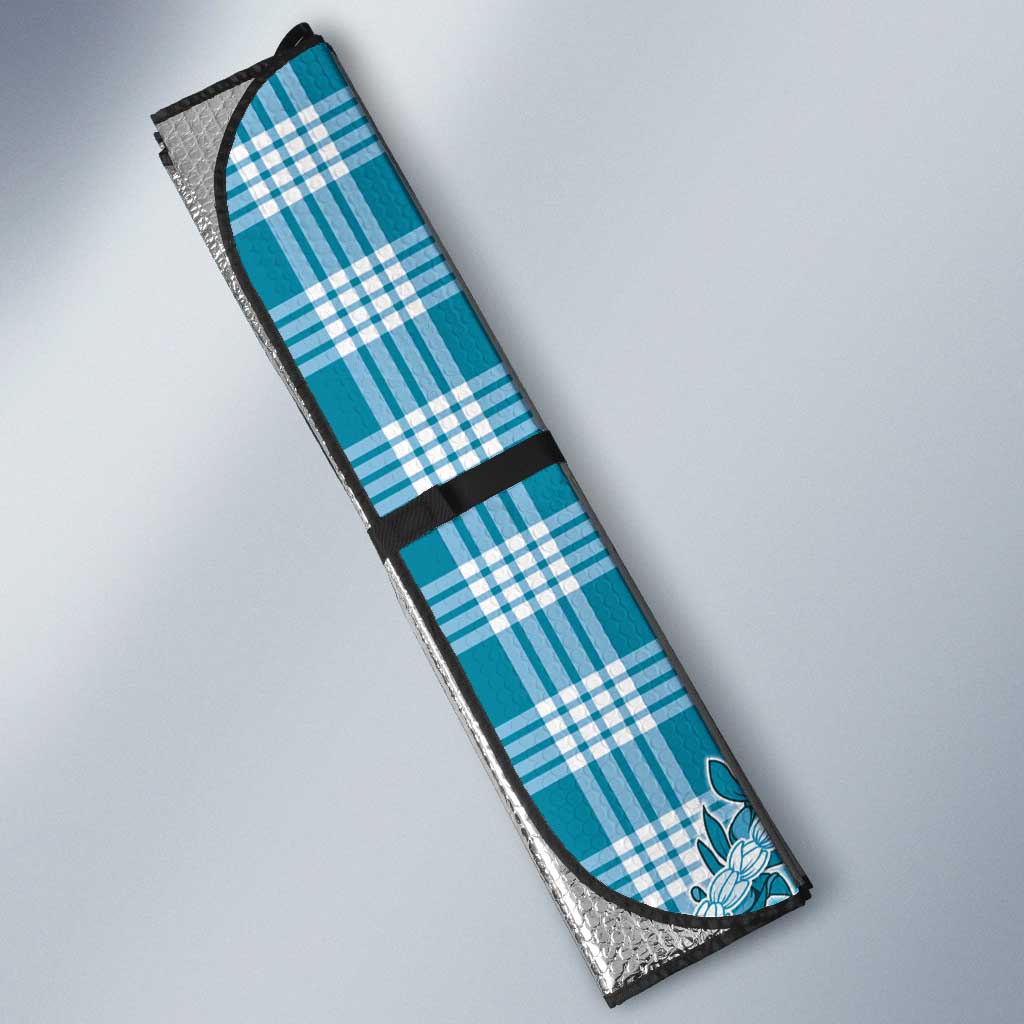 Blue Hawaii Palaka Auto Sun Shade Hawaiian Pikake Lei LT05 - Polynesian Pride