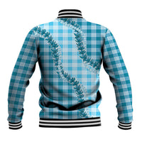 Blue Hawaii Palaka Baseball Jacket Hawaiian Pikake Lei LT05 - Polynesian Pride