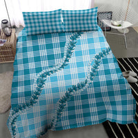 Blue Hawaii Palaka Bedding Set Hawaiian Pikake Lei LT05 - Polynesian Pride