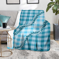 Blue Hawaii Palaka Blanket Hawaiian Pikake Lei LT05 - Polynesian Pride