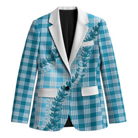 Blue Hawaii Palaka Blazer Hawaiian Pikake Lei LT05 Unisex Blue - Polynesian Pride