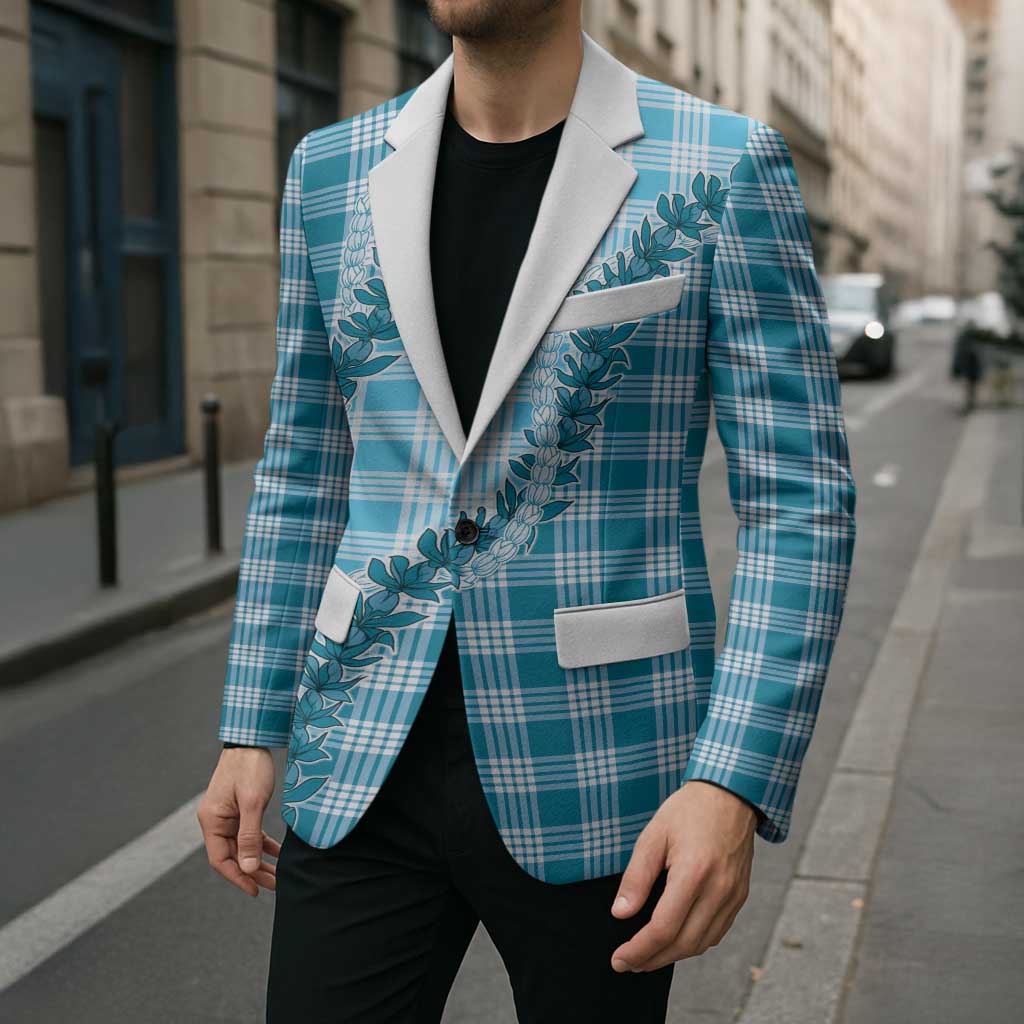 Blue Hawaii Palaka Blazer Hawaiian Pikake Lei LT05 - Polynesian Pride
