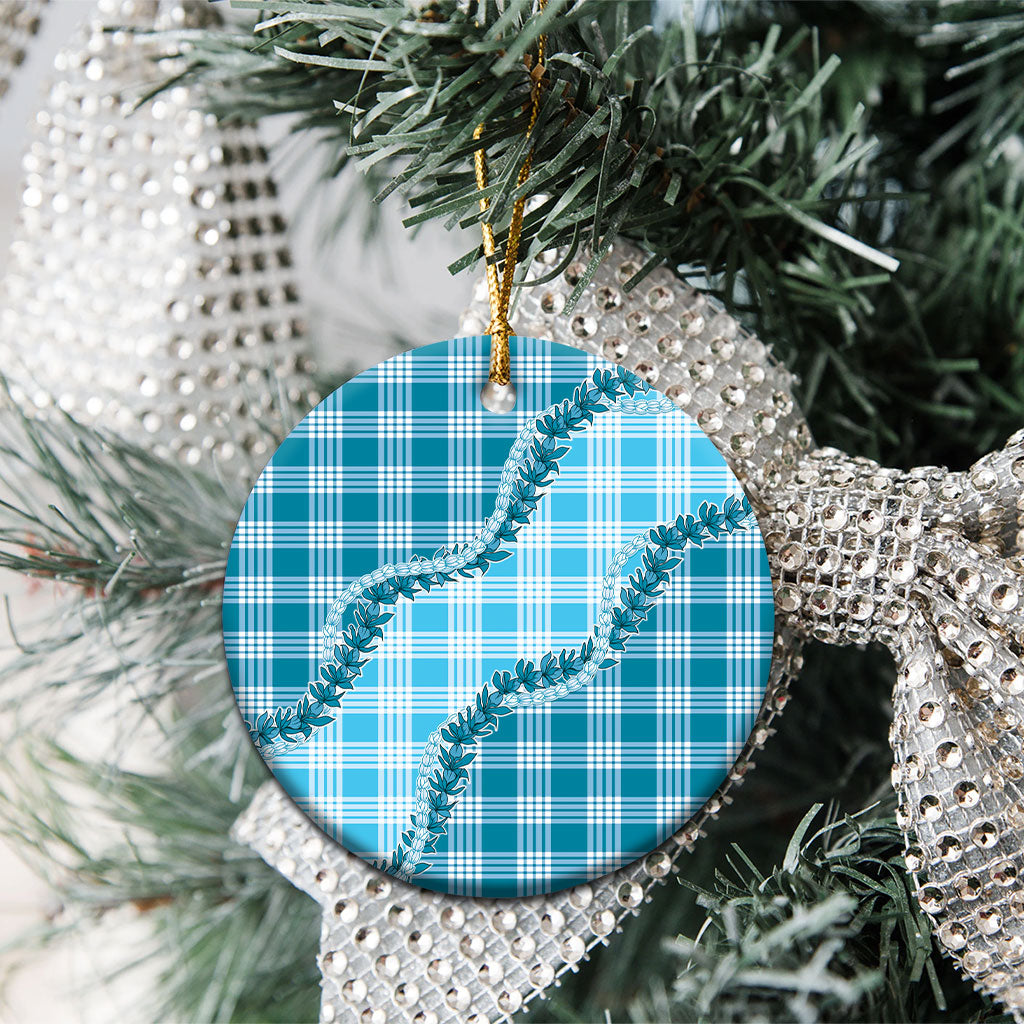 Blue Hawaii Palaka Ceramic Ornament Hawaiian Pikake Lei LT05 - Polynesian Pride
