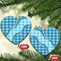 Blue Hawaii Palaka Ceramic Ornament Hawaiian Pikake Lei LT05 Heart Blue - Polynesian Pride