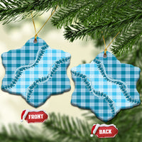Blue Hawaii Palaka Ceramic Ornament Hawaiian Pikake Lei LT05 Snow Flake Blue - Polynesian Pride