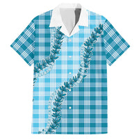 Blue Hawaii Palaka Hawaiian Shirt Hawaiian Pikake Lei