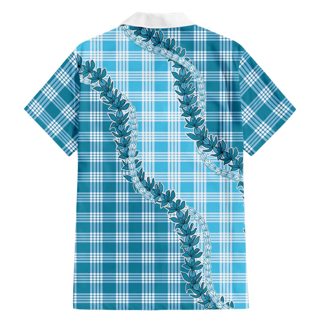 Blue Hawaii Palaka Hawaiian Shirt Hawaiian Pikake Lei
