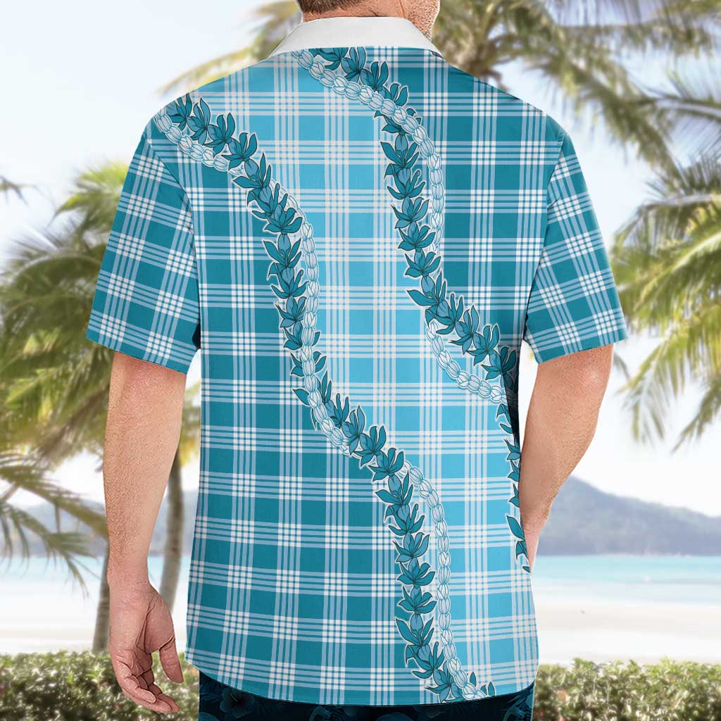 Blue Hawaii Palaka Hawaiian Shirt Hawaiian Pikake Lei
