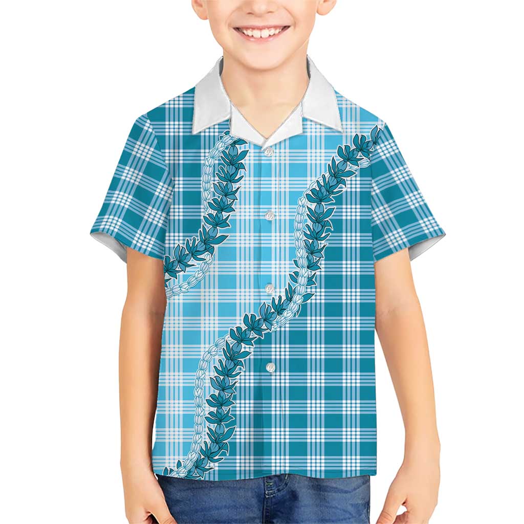Blue Hawaii Palaka Hawaiian Shirt Hawaiian Pikake Lei
