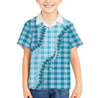 Blue Hawaii Palaka Hawaiian Shirt Hawaiian Pikake Lei