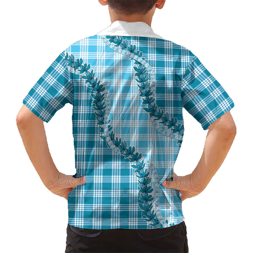 Blue Hawaii Palaka Hawaiian Shirt Hawaiian Pikake Lei