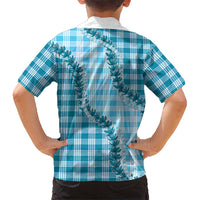 Blue Hawaii Palaka Hawaiian Shirt Hawaiian Pikake Lei