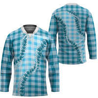 Blue Hawaii Palaka Hockey Jersey Hawaiian Pikake Lei LT05 - Polynesian Pride