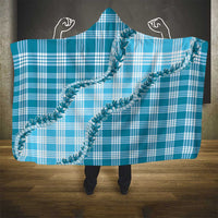 Blue Hawaii Palaka Hooded Blanket Hawaiian Pikake Lei LT05 - Polynesian Pride