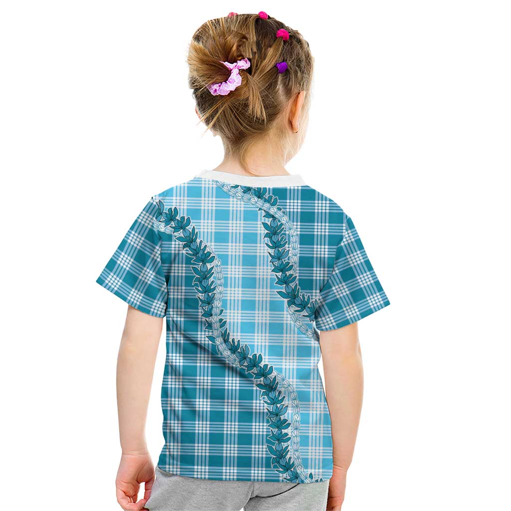 Blue Hawaii Palaka Kid T Shirt Hawaiian Pikake Lei LT05 - Polynesian Pride