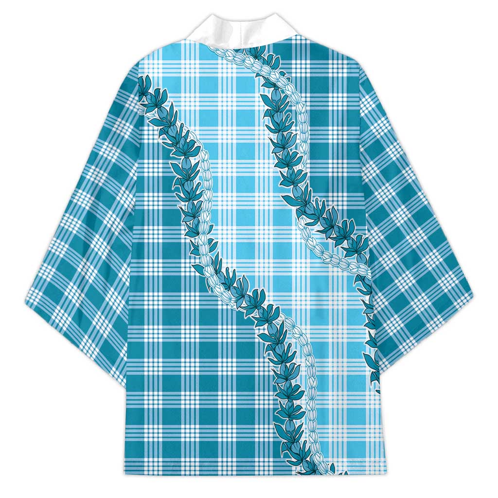 Blue Hawaii Palaka Kimono Hawaiian Pikake Lei LT05 - Polynesian Pride