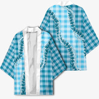Blue Hawaii Palaka Kimono Hawaiian Pikake Lei LT05 - Polynesian Pride