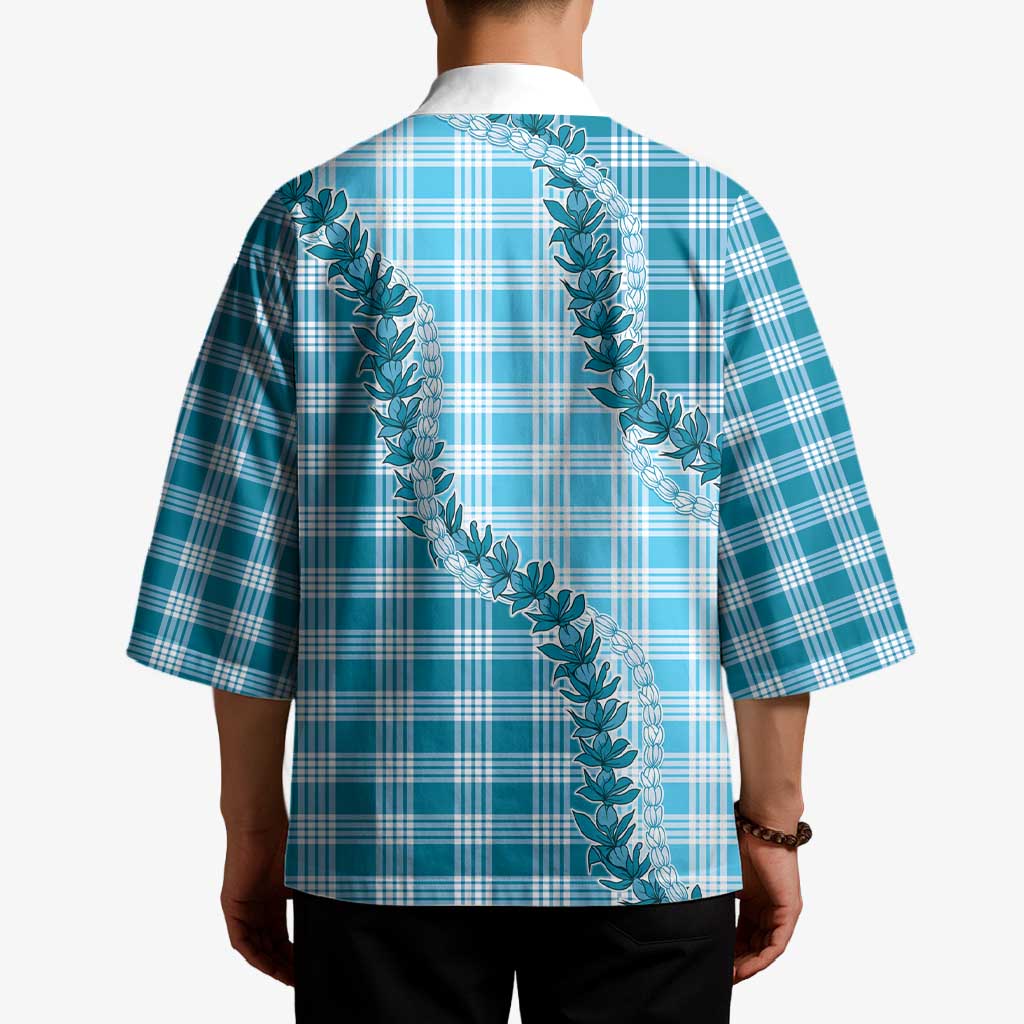 Blue Hawaii Palaka Kimono Hawaiian Pikake Lei LT05 - Polynesian Pride