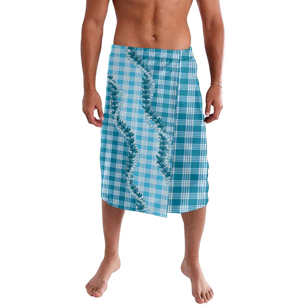 Blue Hawaii Palaka Lavalava Hawaiian Pikake Lei LT05 Blue - Polynesian Pride