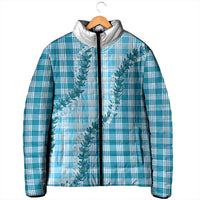 Blue Hawaii Palaka Padded Jacket Hawaiian Pikake Lei LT05 - Polynesian Pride