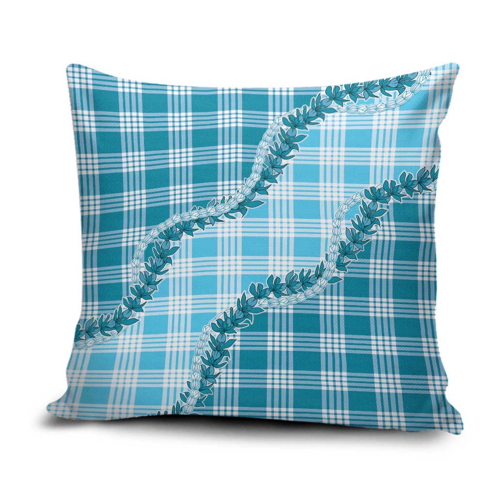 Blue Hawaii Palaka Pillow Cover Hawaiian Pikake Lei LT05 Blue - Polynesian Pride