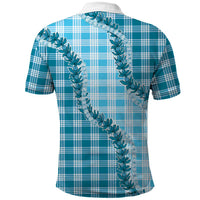 Blue Hawaii Palaka Polo Shirt Hawaiian Pikake Lei LT05 - Polynesian Pride