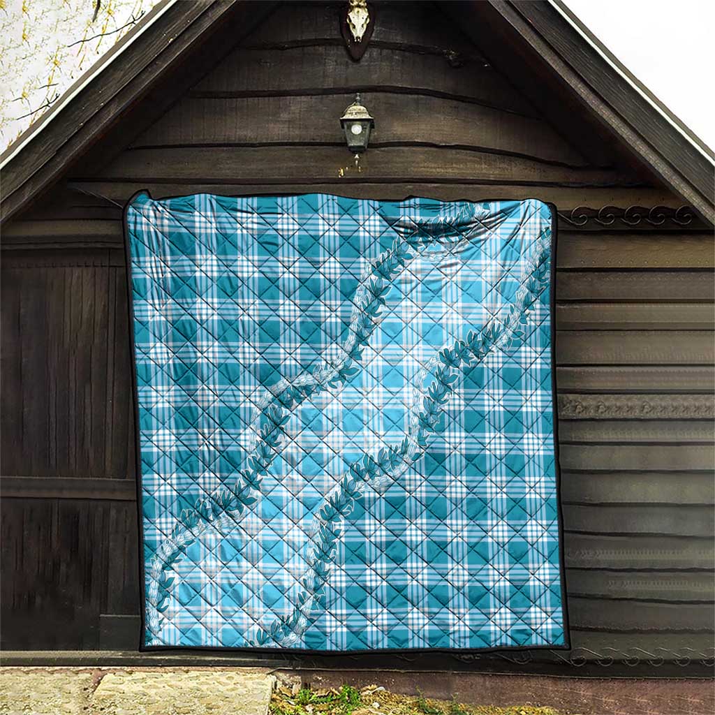 Blue Hawaii Palaka Quilt Hawaiian Pikake Lei LT05 - Polynesian Pride