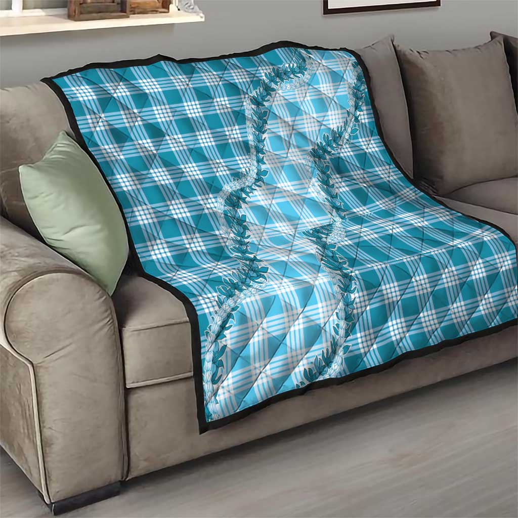 Blue Hawaii Palaka Quilt Hawaiian Pikake Lei LT05 - Polynesian Pride