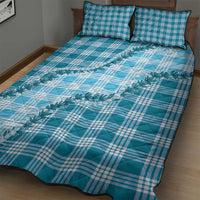 Blue Hawaii Palaka Quilt Bed Set Hawaiian Pikake Lei LT05 - Polynesian Pride