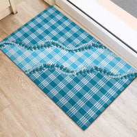 Blue Hawaii Palaka Rubber Doormat Hawaiian Pikake Lei LT05 - Polynesian Pride