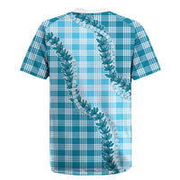 Blue Hawaii Palaka Rugby Jersey Hawaiian Pikake Lei