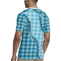 Blue Hawaii Palaka Rugby Jersey Hawaiian Pikake Lei