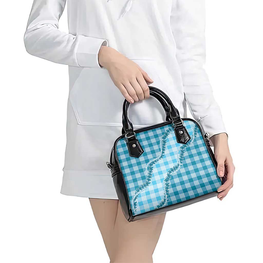 Blue Hawaii Palaka Shoulder Handbag Hawaiian Pikake Lei LT05 - Polynesian Pride