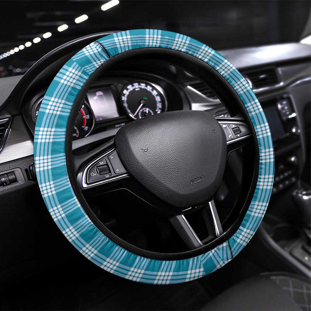 Blue Hawaii Palaka Steering Wheel Cover Hawaiian Pikake Lei