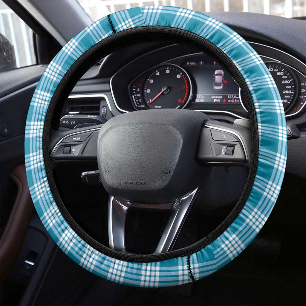 Blue Hawaii Palaka Steering Wheel Cover Hawaiian Pikake Lei