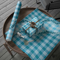 Blue Hawaii Palaka Wrapping Paper Hawaiian Pikake Lei LT05 - Polynesian Pride