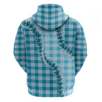 Blue Hawaii Palaka Zip Hoodie Hawaiian Pikake Lei LT05 - Polynesian Pride