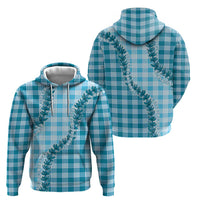 Blue Hawaii Palaka Zip Hoodie Hawaiian Pikake Lei LT05 - Polynesian Pride